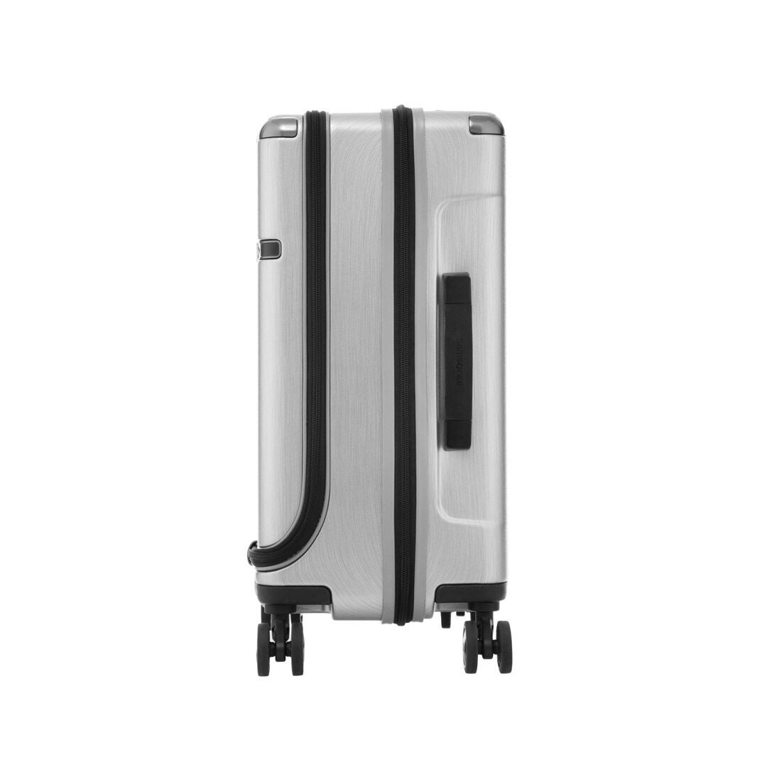 Samsonite Evoa Spinner 55 20 Front Pkt Unisex Brushed Silver Cabin